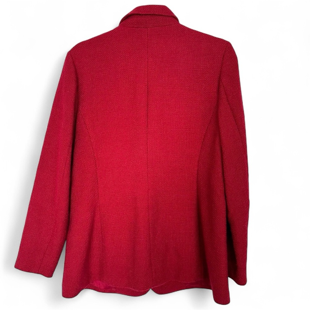 J.Jill Deep Claret Red Wool Blend Textured Blazer | Size - Picture 3 of 14